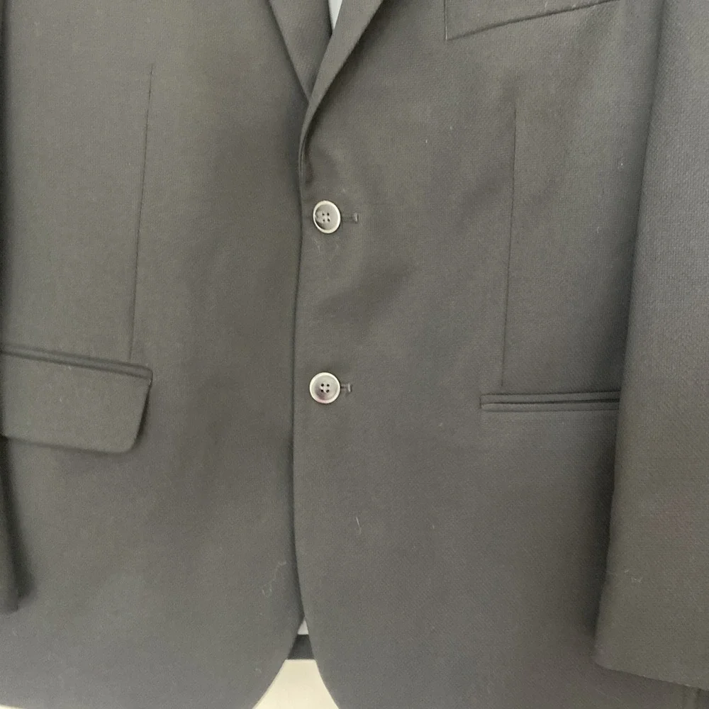Pronto Uomo Wool Blazer Mens 44R Black Double Vented Office Formal Wear Wedding